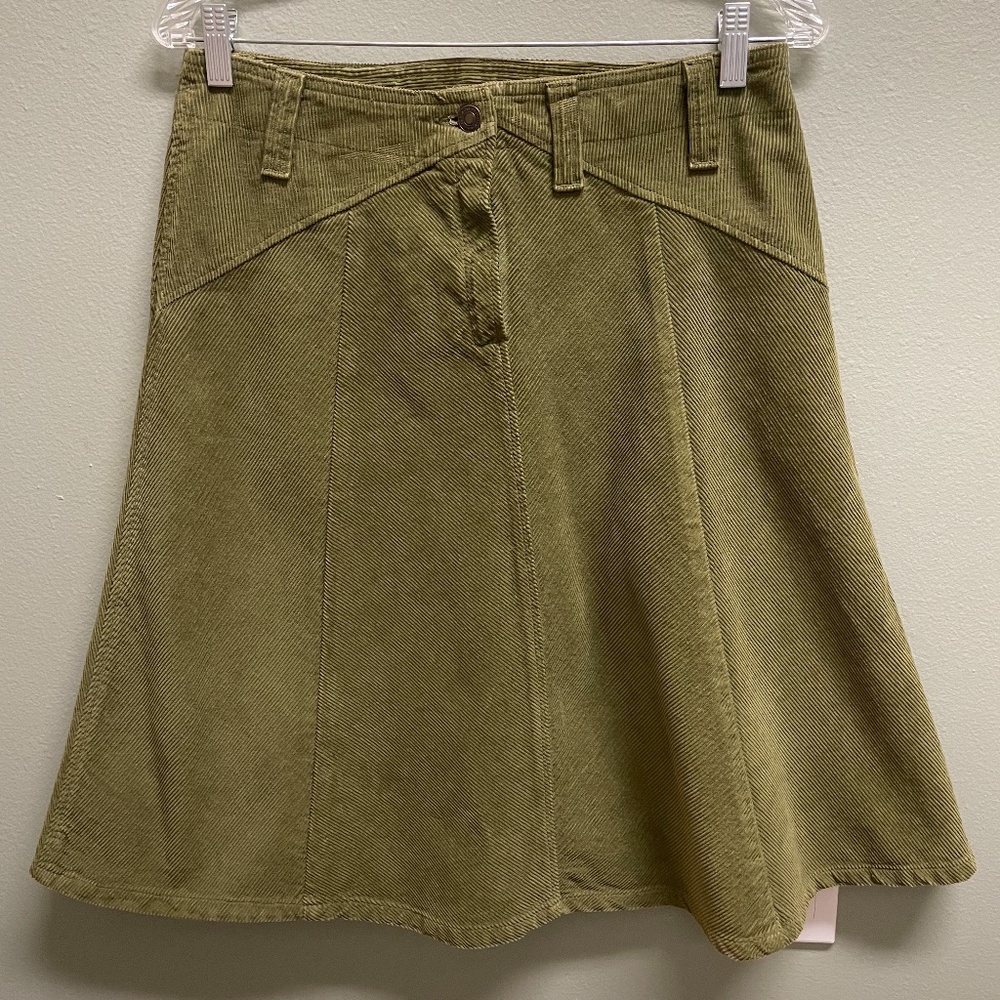 United Colors of Benetton Olive Green Corduroy Skirt